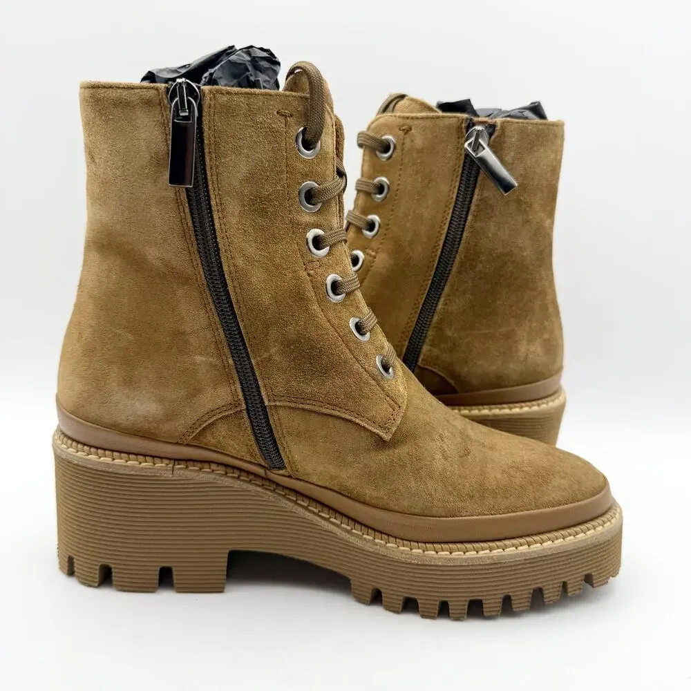 La Canadienne Womens Padma Boots EU 35 US 5 Brown Suede Lug Sole NIB